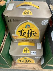 3 X 12 PACK OF 330ML LEFFE BLONDE ABBEY BEER 6%VOL BBE:MAY 25 (18+ ONLY) (COLLECTION DAYS MONDAY 19TH - WEDNESDAY 21ST AUGUST)