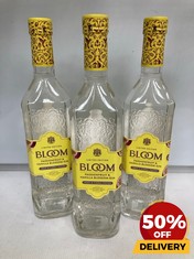 3 X BOTTLES OF BLOOM PASSIONFRUIT & VANILLA BLOSSOM GIN 40% 70CL (18+ ONLY) (COLLECTION DAYS MONDAY 19TH - WEDNESDAY 21ST AUGUST)