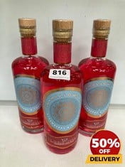 3 X BOTTLES OF JIN MALLOWS STRAWBERRY & COCONUT GIN 40% 70CL (18+ ONLY) (COLLECTION DAYS MONDAY 19TH - WEDNESDAY 21ST AUGUST)