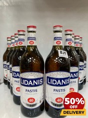 10 X BOTTLES OF LINANIS PASTIS 40 APERITIF ANISE 40% 1L (18+ ONLY) (COLLECTION DAYS MONDAY 19TH - WEDNESDAY 21ST AUGUST)