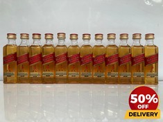 12 X MINIATURE BOTTLES OF JOHNNIE WALKER RED LABEL WHISKY 40% 5CL (18+ ONLY) (COLLECTION DAYS MONDAY 19TH - WEDNESDAY 21ST AUGUST)MPSS02833824