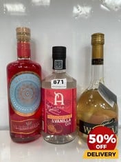 3 X BOTTLES OF ASSORTED SPIRITS TO INCLUDE ANNO PASSIONFRUIT & VANILLA GIN 40% 70CL (18+ ONLY) (COLLECTION DAYS MONDAY 19TH - WEDNESDAY 21ST AUGUST)