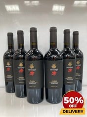 6 X BOTTLES OF MESSAPI PUGLIA PRIMITIVO RED WINE 13.5% 75CL (18+ ONLY) (COLLECTION DAYS MONDAY 19TH - WEDNESDAY 21ST AUGUST)