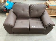 2 SEATER SOFA IN DARK BROWN FAUX LEATHER