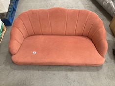 SMALL 2 SEATER SOFA IN CORAL VELVET