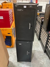 2 X 1 DOOR 1 SHELF SIDE CABINET IN BLACK - TOTAL LOT RRP £190