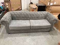 CHESTERFIELD 3 SEATER SOFA IN DARK GREY FABRIC