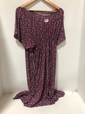 BLACKBERRY SHORT SLEEVE MAXI DRESS PLUM FLORAL FREESIZE