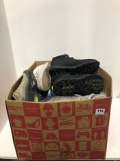 BOX OF ASSORTED ADULT FOOTWEAR TO INCLUDE REGATTA HIKING BOOTS BLACK/GREY SIZE 10