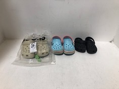 3 X ASSORTED KIDS CROCS CLOGS TO INCLUDE CLASSIC BONE SIZE C10