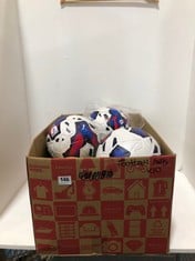 BOX OF 10 X ASSORTED FOOTBALL BALLS TO INCLUDE PUMA ORBITAL 1 SIZE 5 WHITE/RED/TEAM POWER BLUE