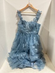 GARDOM MIDI 3D BUTTERFLY PROM DRESS BLUE TEAL RRP- £100