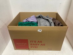 BOX OF ASSORTED ADULT CLOTHING TO INCLUDE AYBL LEGGINGS GREY MARL SIZE SM