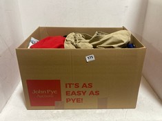 BOX OF ASSORTED ADULT CLOTHING TO INCLUDE WOW FAB CARGO SHORTS KHAKI SIZE 38