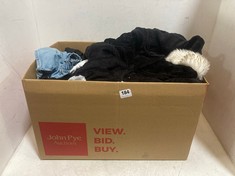 BOX OF ASSORTED KIDS CLOTHING TO INCLUDE F&F DENIM SHORTS LIGHT BLUE SIZE 3-4YRS