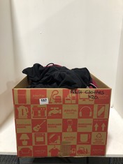 BOX OF ASSORTED ADULT CLOTHING TO INCLUDE WEEKDAY HOODIE BLACK SIZE SM