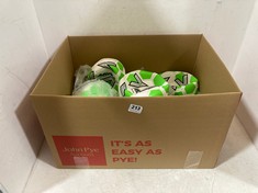 BOX OF APPROX 11 X MITRE IMPEL CLUB FOOTBALLS WHITE/LIME GREEN SIZE 3