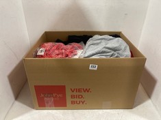 BOX OF ASSORTED ADULT CLOTHING TO INCLUDE FS COLLECTION SILKFRED WHITE DOT MINI WRAP TOP RED SIZE M