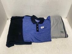 3 X ASSORTED BRANDED CLOTHING TO INCLUDE NIKE GOLF POLO T-SHIRT BLUE/BLACK SIZE M