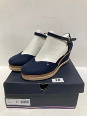 TOMMY HILFIGER BASIC CLOSED TOE MID WEDGE SANDALS SPACE BLUE SIZE 37 RRP- £99