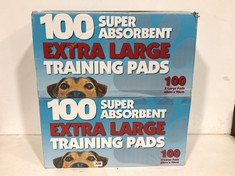 2 X BOXES OF SUPER ABSORB EXTRA LARGE TRAINING PADS 60CM X 90CM 100-PER BOX