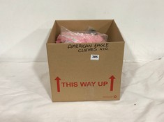 BOX OF APPROX 10 X ASSORTED AMERICAN EAGLE CLOTHING TO INCLUDE SOFT & SEXY V-NECK T-SHIRT PINK SIZE XS