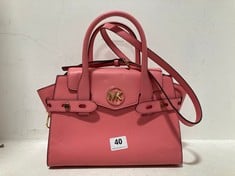 MICHAEL KORS CARMEN MEDIUM FLAP SATCHEL SHOULDER BAG GRAPEFRUIT