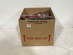 BOX OF APPROX 10 X ASSORTED AMERICAN EAGLE/AERIE CLOTHING TO INCLUDE AMERICAN EAGLE RED/BLACK CHECK SHIRT SIZE LG