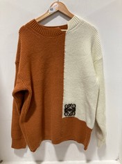 LOEWE KNIT JUMPER TAN/CREAM SIZE LG