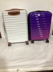 PURPLE OMBRE HARDSHELL TRAVEL CASE SMALL SPINNER TO INCLUDE WHITE/BROWN HARDSHELL TRAVEL CASE MEDIUM /LARGE SPINNER