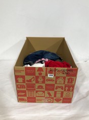 BOX OF ASSORTED KIDS CLOTHING TO INCLUDE GEORGE SHORTS DARK BLUE SIZE 8-9YRS