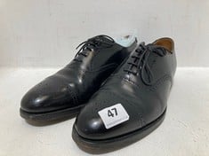 GRENSON FEATHERMASTER BROGUE SHOES BLACK SIZE 9.5