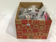 BOX OF ASSORTED ADULT CLOTHING TO INCLUDE NEW LOOK GALAXY FLORAL SHORT SLEEVE SHIRT SIZE XS