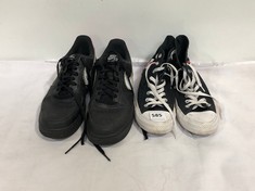 CONVERSE ALL STAR HI-TOPS BLACK/WHITE SIZE 8 TO INCLUDENIKE AIR FORCE 1 TRAINERS BLACK/WHITE/RED SIZE 9.5