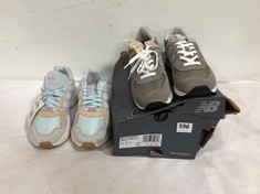 ADIDAS RETROPY F90 TRAINERS MINT/BEIGE/GREY/PINK SIZE 6 TO INCLUDE NEW BALANCE TRAINERS GREY SUEDE SIZE 7