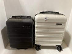 2 X CABIN MAX HARDSHELL TRAVEL CASES SMALL SPINNERS 1 X BLACK 1 X WHITE