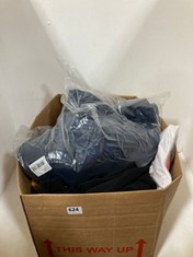 BOX OF ASSORTED ADULT CLOTHING TO INCLUDE BOOHOO TROUSERS BLACK SIZE 6