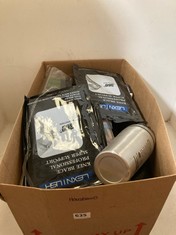 BOX OF ASSORTED HOUSEHOLD ITEMS TO INCLUDE WARRIOR DRINKING TUMBLER STAINLESS STEEL 739ML