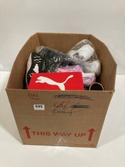 BOX OF ASSORTED KIDS FOOTWEAR TO INCLUDE PUMA RETALIATE 2 TRAINERS PUMA BLACK-PUMA WHITE SIZE 8