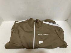 PALM ANGELS ZIPPED TRACK JACKET MEDIUM BROWN/WHITE SIZE XXL RRP- £470