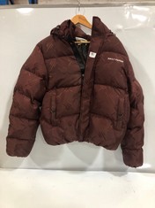 DAILY PAPER HONIT HOODED PUFFER JACKET CHOCOLATE BROWN SIZE M RRP- £195.75