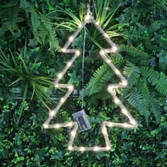 QTY OF ITEMS TO INLCUDE 11X ASSORTED CHRISTMAS ITEMS TO INCLUDE SHATCHI CHRISTMAS DECORATIONS SILHOUETTE TREE BATTERY OPERATED LED LIGHTS HEMP ROPE LIGHTS XMAS HOLIDAY HOME WALL ROOM HANGING DÉCOR, S