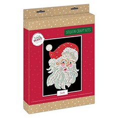 9 X SIMPLY MAKE SEQUIN CRAFT KIT - CHRISTMAS SANTA DESIGN FOR KIDS AND ADULTS, VIBRANT SEQUINS FOR MOSAIC CRAFTS, PIN ART SEQUINS FOR CRAFTING, PERFECT FOR ADULT CRAFTS - SEQUIN ART & CRAFT KIT.