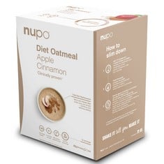 QTY OF ITEMS TO INLCUDE APPROX 30X ASSORTED ITEMS TO INCLUDE NUPO DIET OATMEAL APPLE-CINNAMON – PREMIUM DIET MEAL FOR WEIGHT MANAGEMENT I COMPLETE MEAL REPLACEMENT FOR WEIGHT CONTROL I 12 SERVINGS I