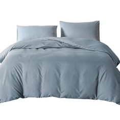 15 X GOOD NITE DOUBLE DUVET BEDDING COVER SET DUVET COVER WITH 2PCS PILLOWCASES SOFT MICROFIBRE POLYESTER DUVET COVER SETS, BLUE GRAY.