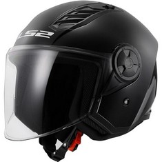 LS2 MOTORCYCLE HELMET - OPEN FACE OF562 - AIRFLOW LS2 MATT BLACK - L.