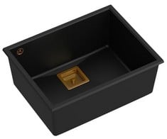 QUADRON DAVID 50 GRANITE SINK, DIMENSIONS: 55 X 42 X 22.5 CM, 1-CHAMBER UNDERMOUNT SINK, CABINET UNDERMOUNT FROM: 60 CM (PURE CARBON + COPPER PVD).