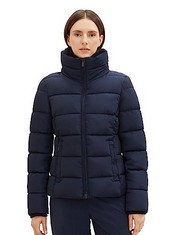 QTY OF ITEMS TO INLCUDE X22 ASSORTED ITEMS TO INCLUDE TOM TAILOR WOMEN'S 1037564 QUILTED JACKET WITH STAND-UP COLLAR, 10668-SKY CAPTAIN BLUE, M, JDY WOMEN'S JDYLOUISVILLE CATIA WIDE PANT JRS NOOS, BL