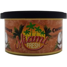 100 X MIAMI FRESH MFC7 COCONUT SCENT AIR FRESHENER TIN CAN, UPTO 6 WEEKS LONG LASTING FRESH SMELL PERFECT FOR CARS, VANS HOMES AND OFFICE PLUS MORE. WORLD RECOGNISED.