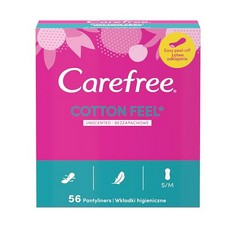 8 X CAREFREE COTTON FEEL NORMAL PANTY LINERS, 56 COUNT (5 BOXES PER BOX).